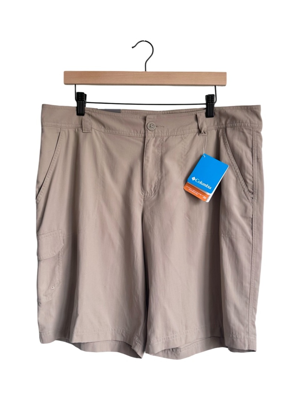 NWT Columbia Women Beige East Ridge Shorts Size 16 Camp Hiking Outdoor Gorpcore